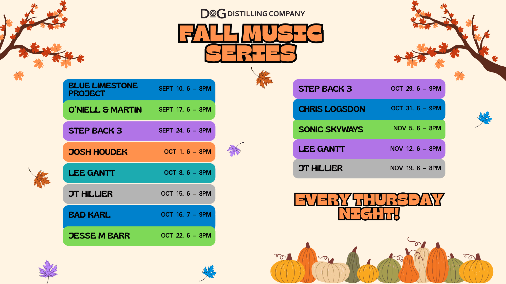Fall Music Series Lineup